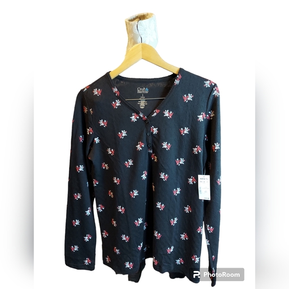 Croft & Barrow PJ Set Black with Cardinals Women's Size Small NWT - Picture 3 of 8